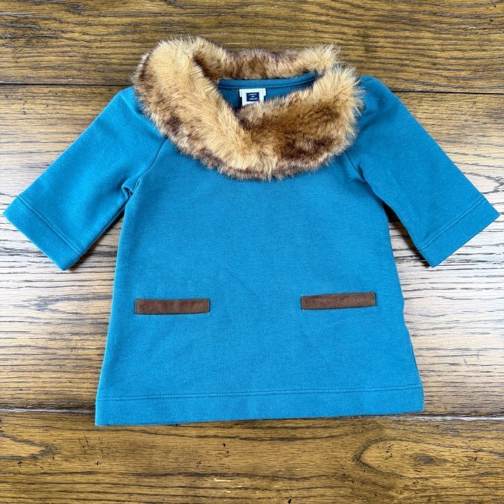 Janie and Jack Faux Fur Collar Top
